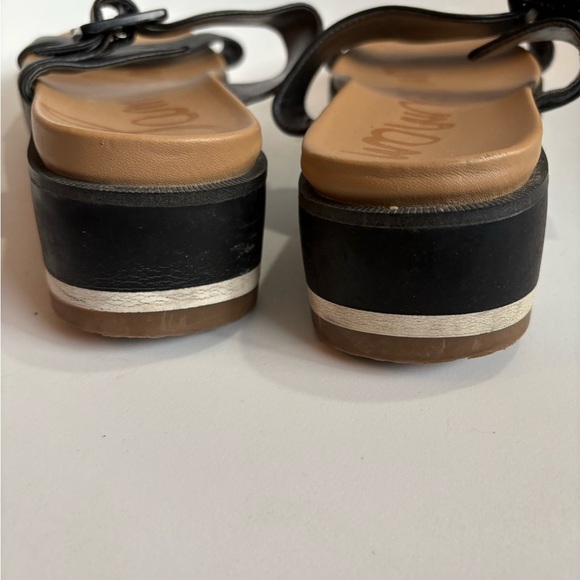 Sam Edelman Augustine leather platform wedge sandals size 10 black brown - Picture 5 of 8